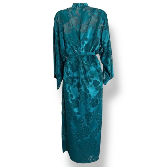 Vintage Victoria’s Secret Gold Label Satin Burnout Nightgown and Robe Size Small